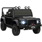 Qaba 12V Land Rover Licensed Kids Ride on Jeep Truck - Black-Licensed Land Rover Defender ride-on car offers realistic truck design 