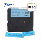 Brother Genuine BTAGL33 Label Tape for P-touch Label Makers - Blue on Light Blue - 12 mm W x 4 m L-Btag + P-touch = the ultimate creative team. Use Genuine 12 mm Btag non-laminated label tapes exclusively with Brother P-touch PT-N10, PT-N20, and PT-N25BT label makers.