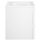 Modway Render 24" Wall-Mount Bathroom Vanity - White-Ceramic Sink Basin
