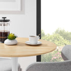 Modway Lippa 28" Round Wood Dining Table - White Natural-Seats 2