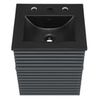 Modway Render 18" Wall-Mount Bathroom Vanity - Grey/Black-Ceramic Sink Basin