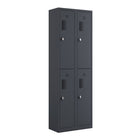 Ceha NH Series 2-Tier Locker with Front Hole Vents - Bank of 2 - Graphite Grey-Front hole ventilations for airflow
