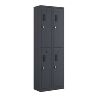 Ceha NH Series 2-Tier Locker with Front Hole Vents - Bank of 2 - Graphite Grey-Front hole ventilations for airflow