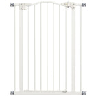 PawHut 29"-32" Pet Gate with Door Pressure Fit Dog Gate for Stairs - White-Door automatically closes if left open between a 30° and 90° angle