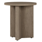 Hudson&Canal Anders 20"W Round Side Table - Antiqued Grey Oak-Tabletop features a weight capacity of 25 lbs