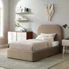 Modway Keynote Performance Velvet Curved Twin Platform Bed - Taupe-Dense Foam Padding