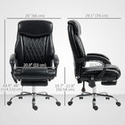 HOMCOM 6 Point Massage Office Chair with Remote - Black-PU leather surface wrapped around high-density foam for easy cleaning