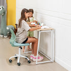 Homy Casa Fabric Task Chair - Aqua-Sturdy 5-star base for easy mobility