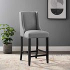 Modway Baron Upholstered Fabric Counter Stool - Light Gray-Dense Foam Padding for Comfort