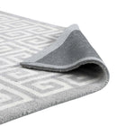 Modway Freydis Greek Key Area Rug - 8 ft W x 10 ft L - White/Light Grey-100% Polyester Microfiber