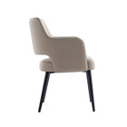 Manhattan Comfort Tremont 22.8" Modern Leatherette Upholstered Dining Arm Chair - Taupe - Set of 2-Seat Height: 18.9 in
