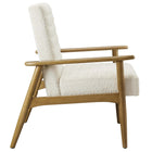 Modway Jensen Boucle Fabric Accent Chair - Ivory-Non-Marking Foot Glides