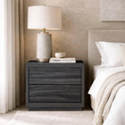 Manhattan Comfort Navis 26" Contemporary 2-Drawer Nightstand - Charcoal Grey-Two spacious drawers provide convenient storage for bedside essentials