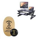 Rocelco ADR Adjustable Height Desk Riser & Indo Board Original Standing Desk Bundle, Black-The Rocelco ADR sits on your desk, and holds a monitor, keyboard & laptop. You can raise or lower it in seconds, allowing you to work sitting or standing for better health.
