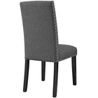 Modway Parcel Dining Upholstered Fabric Side Chair - Grey-Espresso Stained Tapered Wood Legs