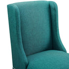 Modway Baron Upholstered Fabric Counter Stool - Teal - Set of 2-Assembly Required