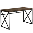 Monarch Specialties I 7450 Computer Desk 48"L, Brown Reclaimed Wood-Look and Black Metal-Chic brown reclaimed wood-look top