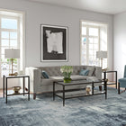 Hudson&Canal Hera 20"W Square Side Table with Mirror Shelf - Blackened Bronze-Clean with a soft, dry cloth and no harsh chemicals or abrasive cleaning materials