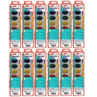 Charles Leonard Semi-Moist Watercolor Paint Set - Oval Pan with Brush - 8 Assorted Colors - 12 Sets-Create amazing works of art with this semi-moist watercolor set