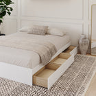 Nexera 3-Drawer Storage Bed Frame - Queen Size - White-Includes a system of slats for mattress support so it doesn't require a box spring, the perfect budget-friendly choice!