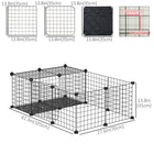 PawHut 14" H 16-Panel Pet Playpen with Door-24 zip ties and 1 zip tie for the small door 
