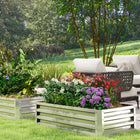 Outsunny Raised Garden Bed - 475" L x 23.5" W x 12" H - Silver-Solid steel construction with anti-rust coating for reliable use 