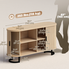 HOMCOM 55" Fluted Modern Sideboard Buffet Cabinet with Sliding Doors - Natural Wood-Multifunctional design works as TV stand, sideboard, or coffee bar
