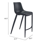 Zuo Magnus Barstool - Black - Set of 2-6