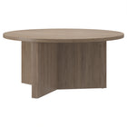 Hudson&Canal Anders 36"W Round Coffee Table - Antiqued Grey Oak-Tabletop features a weight capacity of 65 lbs