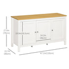 HOMCOM 47.2" L Sideboard Buffet Storage Cabinet - White-MDF is painted for sturdy and easy cleaning