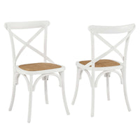 Modway Gear Dining Side Chair - White - 2 Pack-Tapered legs