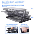 Rocelco ADR Adjustable Height Desk Riser & BASE Balance Board Standing Desk Bundle - Black-Comes fully assembled and ready to use out of the box