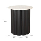 Zuo Slika Side Table - White/Black-Dimensions: 18.1" L x 18.1" W x 20.9" H