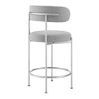 Modway Albie Fabric Counter Stools - Grey/Silver - 2 Pack-9
