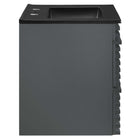 Modway Render 24" Wall-Mount Bathroom Vanity - Grey/Black-Full-Extension Drawers