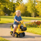 Aosom CAT Licensed Kids Manual Pedal Ride-On Excavator with Manual Shovel and Horn - Yellow-Backrest and anti-roller device for safety 