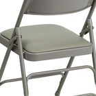Flash Furniture HERCULES Series Curved Triple Braced & Double-Hinged Vinyl Metal Folding Chair - Grey-Curved Triple Braced Frame