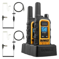 DEWALT Heavy Duty DXFRS300 GMRS Walkie Talkie with Surveillance Headsets - 4 Pack-22 Preset Channels are preset with Privacy codes