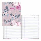 Blueline Fashion Collection A9 Hardcover Notebook - 9-1/4" x 7-1/4" - Lavender Floral-Smooth, hard cover