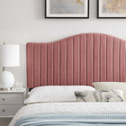 Modway Brielle Channel Tufted Performance Velvet King/California King Headboard - Dusty Rose-3 Mounting Positions