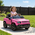 Qaba 12V Ride on Car Licensed Land Rover with Remote, Suspension - Pink-Auxiliary towing wheel enables effortless transport and storage
