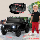 Qaba 12V Land Rover Licensed Kids Ride on Jeep Truck - Black-Four-wheel suspension and smooth start-stop bring safer, comfortable rides 