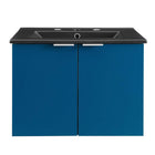 Modway Maybelle 24" Wall-Mount Bathroom Vanity - Navy/Black-Modern Bathroom Vanity