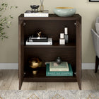 Hudson&Canal Easton 32"W Accent Cabinet - Alder Brown-Product Dimensions: 14" L x 31.5" W x 32" H