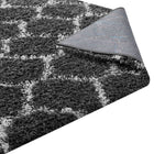 Modway Solvea Moroccan Trellis Shag Area Rug - 5 ft W x 8 ft L - Dark Grey/Ivory-7