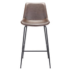 Zuo Byron Barstool - Brown-Plush and durable faux leather fabric