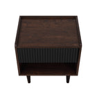 Manhattan Comfort Duane 20.23" Mid-Century Modern Nightstand - Dark Brown/Black-15.66" L x 20.23" W x 19.68" H