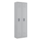 Ceha RH Series 1-Tier Locker with Louver Vents and Recessed handle - Bank of 2 - Light Grey-Durable, commercial-grade steel construction with powder-coated finish
