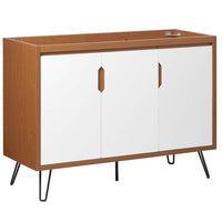 Modway Energize 48" Double or Single Sink Compatible Bathroom Vanity Cabinet - Cherry/White-Mid-Century Modern Bathroom Vanity