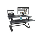 Victor High Rise Height Adjustable Standing Desk with Keyboard Tray (DCX760)-Large 36”W x 23”D desk surface accompanied by 35” wide x 14” deep removeable keyboard tray